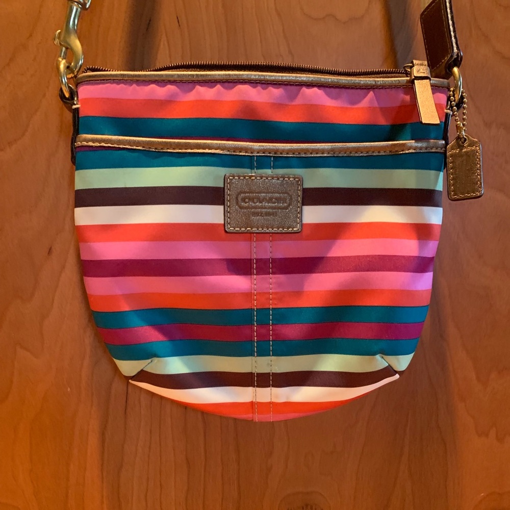 Coach Striped Cross Body Purse